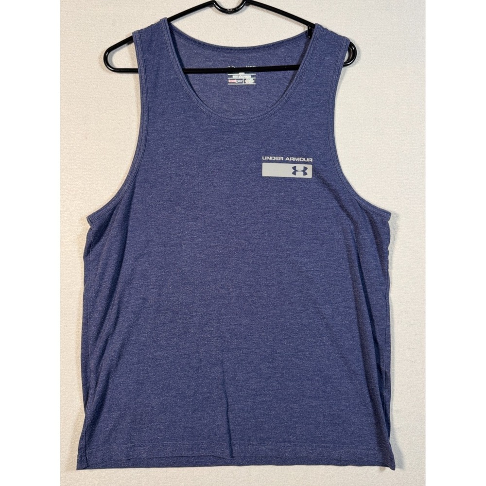 Under Armour Men's Heat Gear Turned up Tank Top  - Blue - Size L